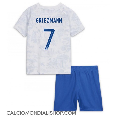 Maglie da calcio Francia Antoine Griezmann #7 Seconda Maglia Bambino Mondiali 2022 Manica Corta (+ Pantaloni corti)